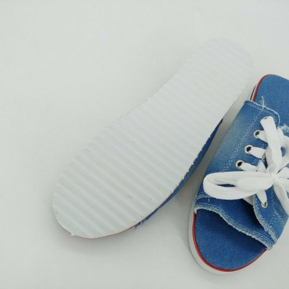 Womens Lace Up Slide Sandal Denim EUR 40 NEW - Picture 4 of 8
